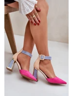 Sandály Na Podpatku Se Špičatými Nosy Fuchsie Gekkaria