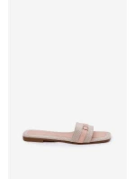 Ploché Dámské Pantofle S Páskem A Sponou Béžové Zilina