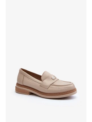 Dámské kožené mokasíny Zazoo, béžová