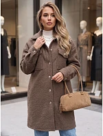 Dlouhý dámský kabát z ovčí kůže Fango FashionStreet NY0803 Dlouhý dámský kabát z ovčí kůže Fango FashionStreet NY0803