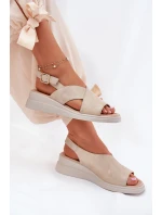 Dámské Sandály Na Klínu Z Eko Kůže Zlaté Quilara