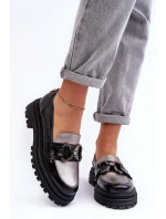 Dámské kůže Loafersy na plochém podpatku černé Elkiza Dámské kůže Loafersy na plochém podpatku černé Elkiza