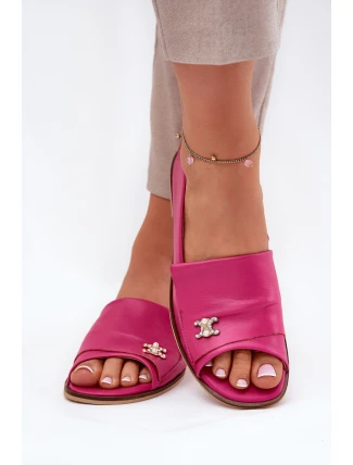 Kožené elegantní baleríny s odkrytými prsty Zazoo 1865 fuchsie