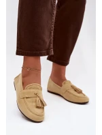 Dámské mokasíny ploché s třásněmi Žluté Marilisse