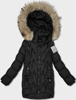 Černá dámská zimní bunda s kapucí Goodlookin (KK60563)