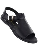 Dámské kožené sandály černé Cambell 19391