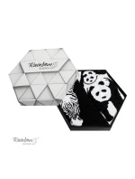 Duhové ponožky se zvířecími motivy Zebra Panda černá a bílá 2 páry