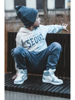 Dětské džínové sportovní boty bílo-modré Milara