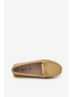 Ploché Kožené Mokasíny S Ozdobou S.Barski LR51-547 Žluté