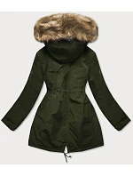 Dámská oboustranná zimní bunda khaki černá (w557-1big) Dámská oboustranná zimní bunda khaki černá (w557-1big)