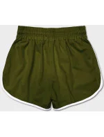 Dámské šortky v khaki barvě s kontrastní lemovkou (8K208-29) Dámské šortky v khaki barvě s kontrastní lemovkou (8K208-29)