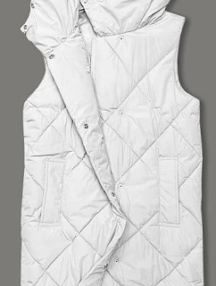 Dámská dlouhá vesta oversize bílá (5M3165-281)
