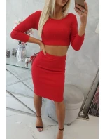 Souprava halenky a sukně červená