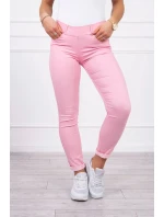 Kalhoty z džínoviny světle růžové barvy Kalhoty z džínoviny světle růžové barvy