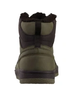 Pánské kotníkové zimní kožešinové boty 243374 3111 Tmavě zelená s černou - Kappa