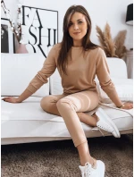MILIAN dámská tmavě béžová tepláková souprava FashionStreet AY0817