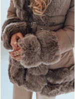 CITYGLANCE dámská zimní bunda s kožešinou hnědá FashionStreet TY5048