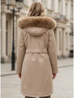 Dámská zimní bunda parka s kožešinou béžová FashionStreet TY5112