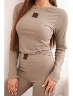 Dámská bavlněná souprava s dlouhým rukávem a legínami fango