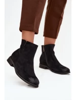 Dámské kotníkové boty na nízkém podpatku Vinceza 39961 Černé