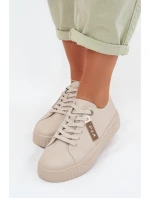 Dámské tenisky z pravé kůže D&A GR61-5591 Béžové