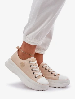 Dámské tenisky na masivní podešvi Big Star – béžové