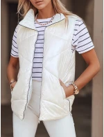 Dámská prošívaná vesta HOLO cream FashionStreet TY3042
