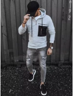 Pánská šedá mikina FashionStreet BX5465