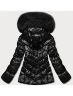 Černá krátká dámská bunda s kožešinou (TY036-1) Černá krátká dámská bunda s kožešinou (TY036-1)