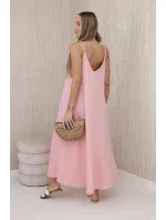 Mušelínové šaty na ramínka meruňka