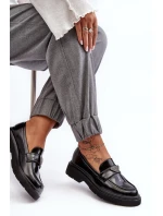 Dámské mokasíny na plochém podpatku černé Venla