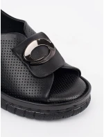 Krásné černé  sandály dámské bez podpatku