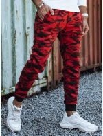 Pánské tepláky s potiskem moro červené FashionStreet UX4443