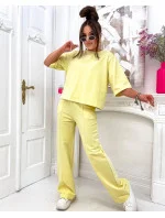 Žlutý dámský bavlněný oversize komplet (82188)