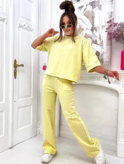 Žlutý dámský bavlněný oversize komplet (82188)