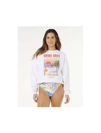 Dámská mikina RIP CURL Hayley O O/S Drop Shldr Crew bílá pánská Dámská mikina RIP CURL Hayley O O/S Drop Shldr Crew bílá pánská