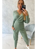 Dvoudílný svetrový set tmavě mátový