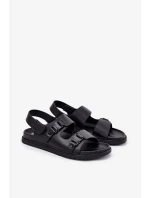 Pánské kožené sandály Big Star – černé
