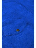 Krátká vlněná bunda typu "alpaka" v chrpové barvě (553)