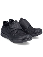 Dámské polobotky s suchým zipem, pohodlné, černé, Rieker 48954-00 Dámské polobotky s suchým zipem, pohodlné, černé, Rieker 48954-00