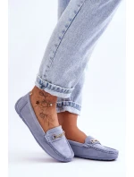 Dámské klasické semišové mokasíny modré Corinell
