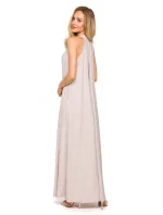 M721 Maxi šaty bez rukávů - šampaňské M721 Maxi šaty bez rukávů - šampaňské