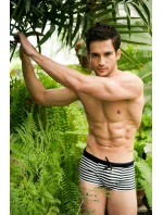 Černobílé pruhované plavky Sacco Belt - Alpha Male Černobílé pruhované plavky Sacco Belt - Alpha Male