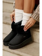 Sněhule Na Platformě S Kožešinou Big Star Černé