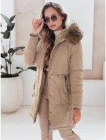Dámská zimní bunda parka s kapucí FashionStreet camel TY5082 Dámská zimní bunda parka s kapucí FashionStreet camel TY5082