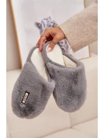 Kožešinové dámské pantofle šedé Belinna