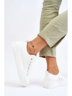 Nízké šněrovací tenisky Big Star LL274968 Bílé
