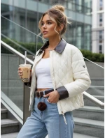 Dámská prošívaná bunda v barvě ecru FashionStreet TY5621