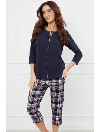 Italská móda Dona r.3/4 sp.3/4 barva:tmavě modrá/potisk Italská móda Dona r.3/4 sp.3/4 barva:tmavě modrá/potisk