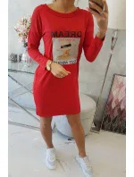 Šaty s potiskem Dream červené